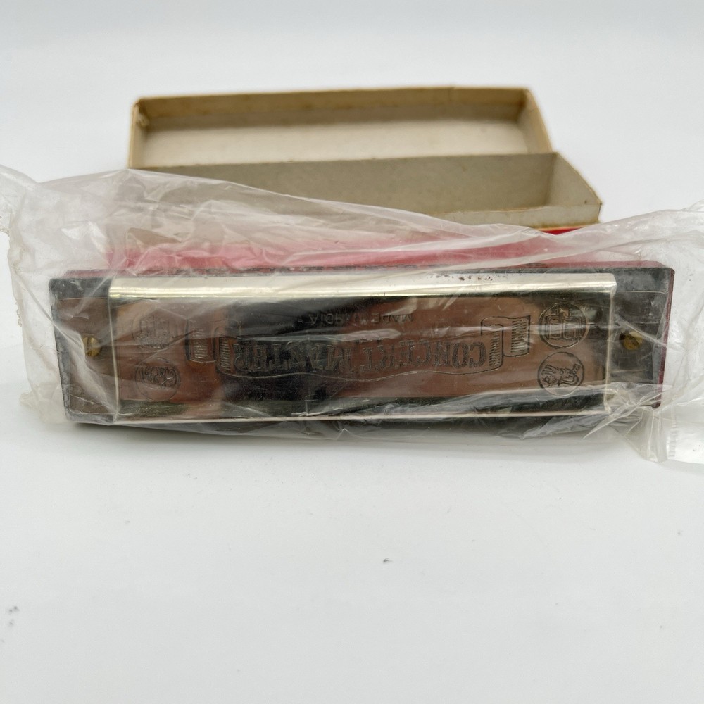 Vtg Harmonica Concert Master , India 1979 , In Wrapper. Box Damage
