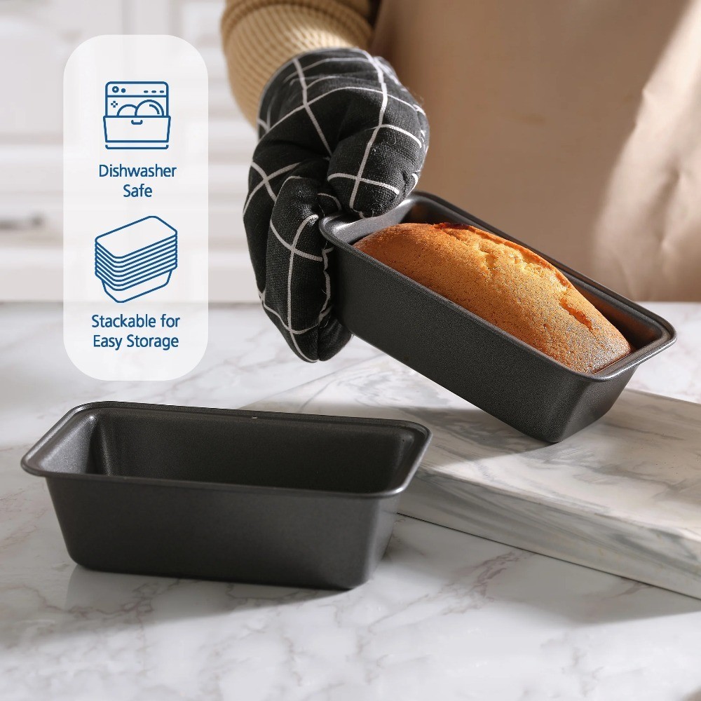 Nonstick Mini Loaf Pan 5.7x3x2 Inch 2-Pack Small Baking Bread