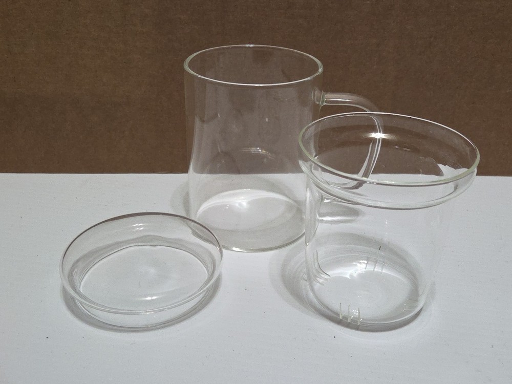Glass tea cup with infuser and lid Handle