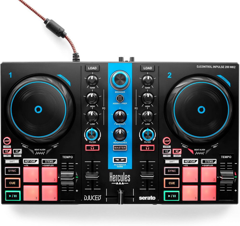 Djcontrol Inpulse 200 MK2 Arctic Blue Edition - Ideal DJ Controller for Learning