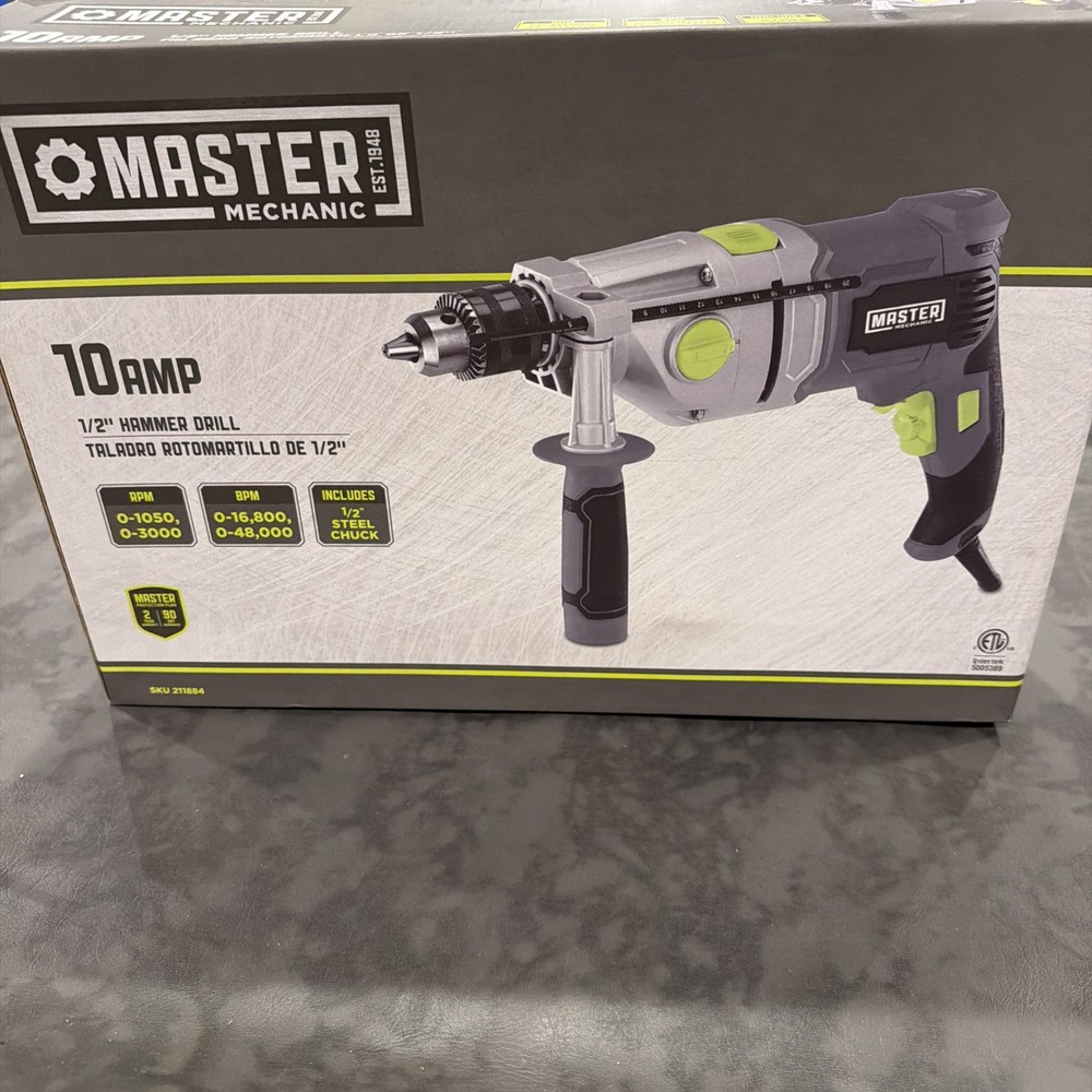 Master Mechanic 10 amp 1/2" hammer drill with case