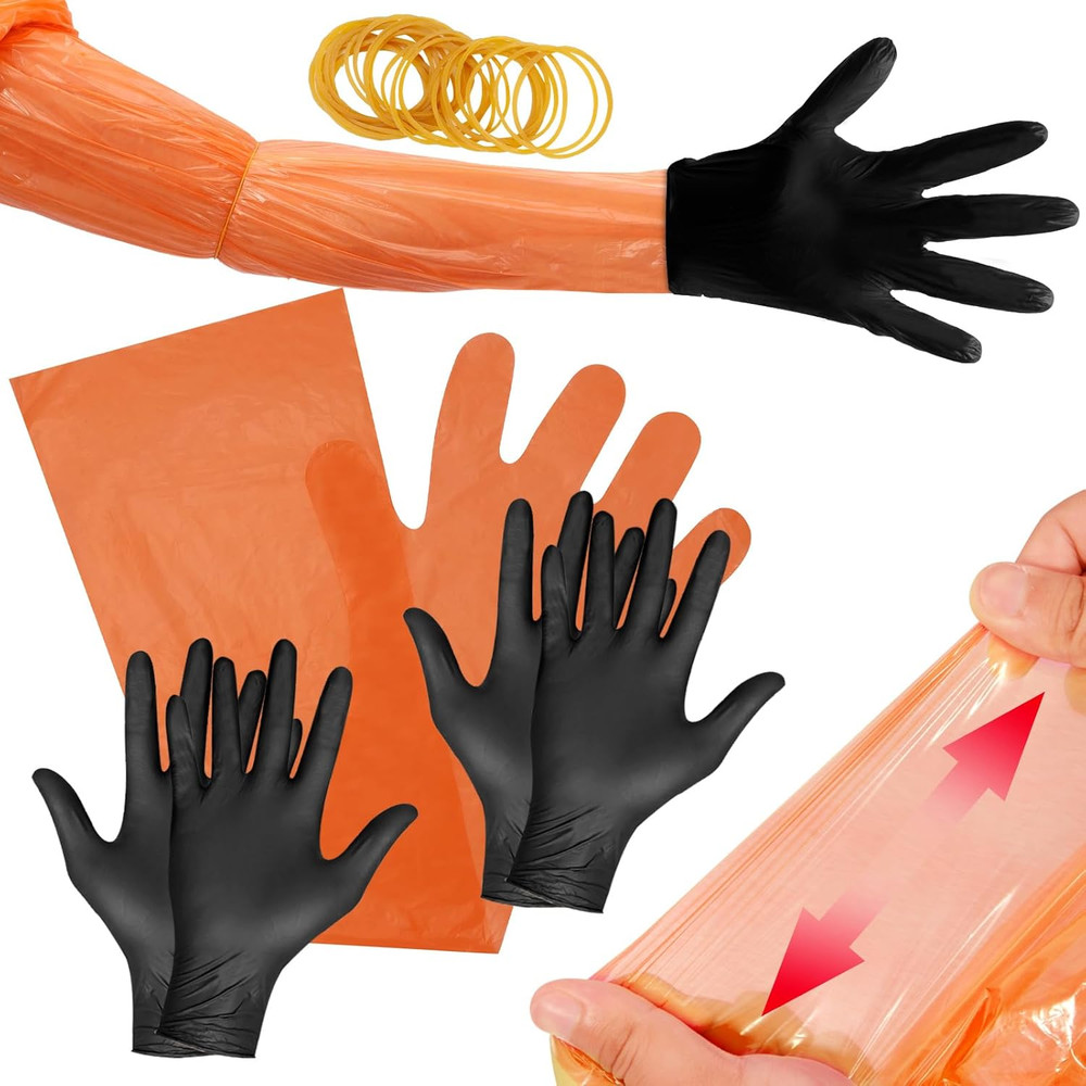 Field Dressing Gloves for Deer Hunting and Veterinary Use - Includes Disposable
