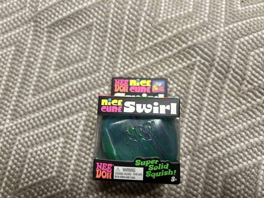Nee Doh Nice Cube Swirl Super Solid Squish Multicolor Squeeze Toy Ages 3+