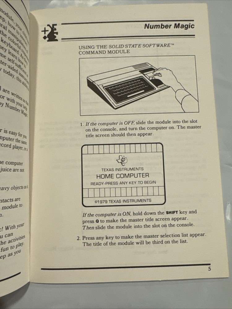 TEXAS INSTRUMENTS HOME COMPUTER NUMBER MAGIC COMMAND MODULE MANUAL Classic