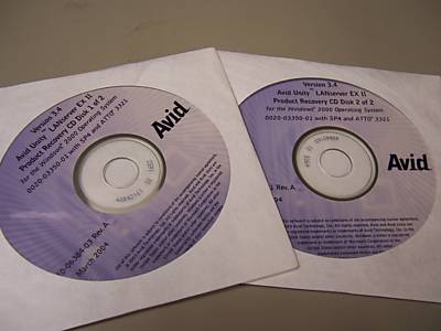 Avid Unity LANserver EX II Rcvry CD 0010-06384-03 Rev.A