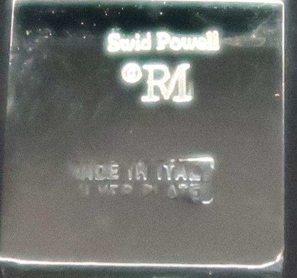 Richard Meier, Italy, Swid Powell, Silver Plated Square Footed Bowl, 6"