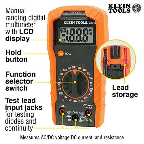 Klein Tools 69149P Multimeter Test Kit, Klein Digital Multimeter, Voltage Tester