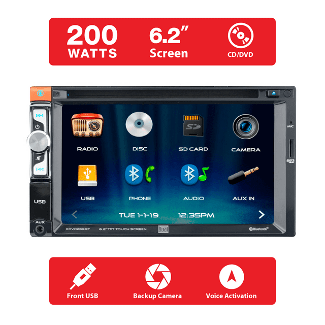 Dual XDVD269BT CD Player Bluetooth USB AUX Input 6.2" Touch Screen LCD - [LN]™