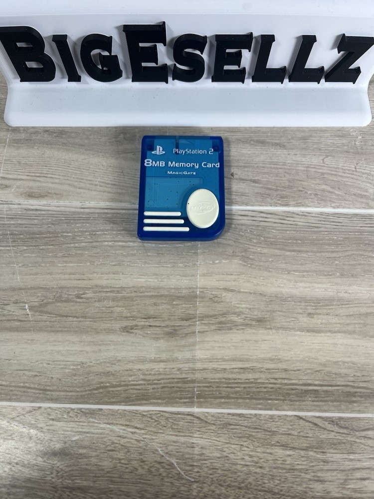 PS2 Memory Card Nyko 8MB MagicGate Blue Translucent Tested Working