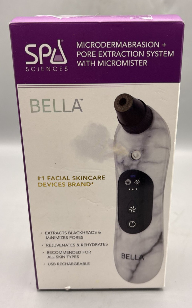 BELLA 3-in-1 Microderm Pore Extractor & Micro Mister White Marble