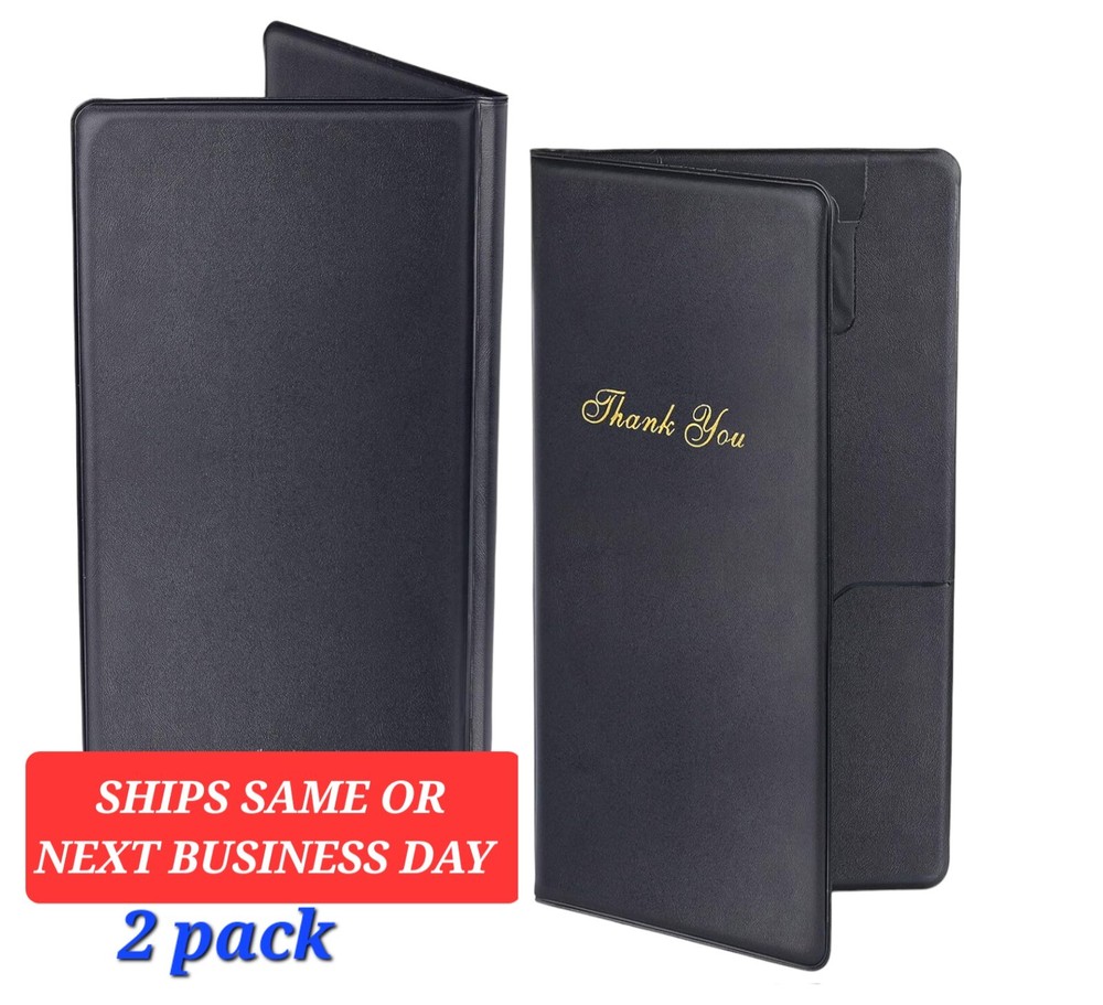 4 Pcs Padded Guest Check Card Holder Presenter Pack Restaurant Server Bill Book