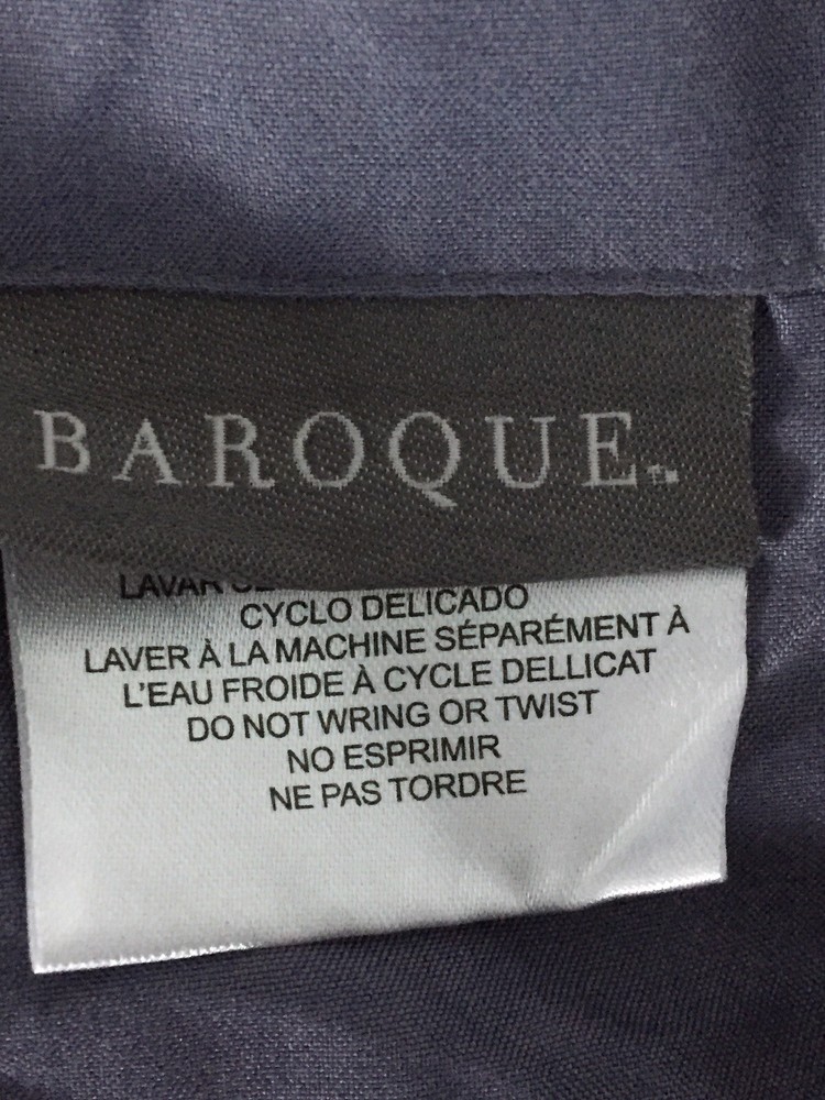 Baroque Solid Medium Gray 21 x 32" pair Pillow cases Polyester made in china