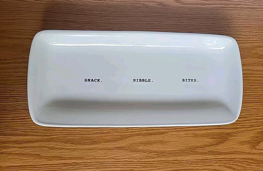Rae Dunn Platter Tray Plate Rectangular - Snack Nibble Bite By Magenta