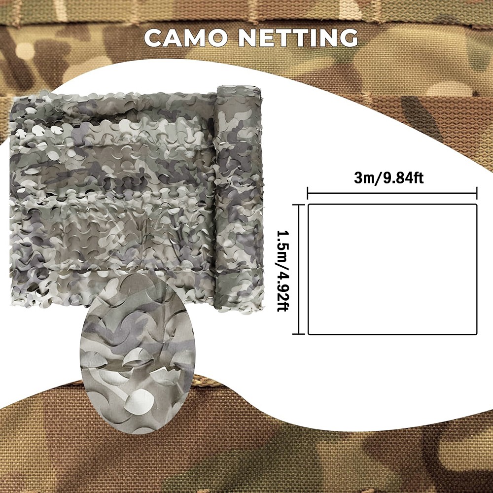 4.9x9.84ft Military Woodland Camouflage Netting Cutable Camo Net Camping Hunting