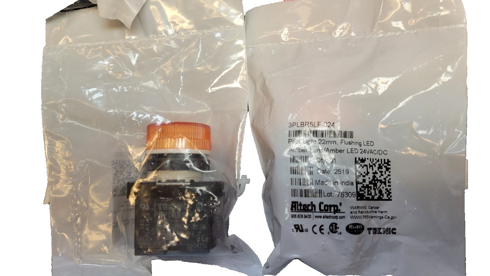 ALTECH CORP 3PLBR5LF-024 AMBER INDICATOR LIGHT 24VAC/DC 5 pcs.