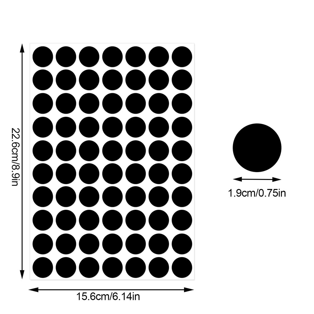 3500 Dot Stickers, 3/4 inch Black Coding Labels, Circle 3500 Pieces,