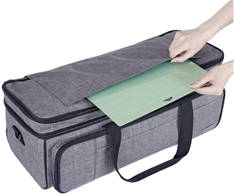 Double Layer Case with Mat Pocket for Cricut Maker 3/Explore 3, Grey, Bag Only