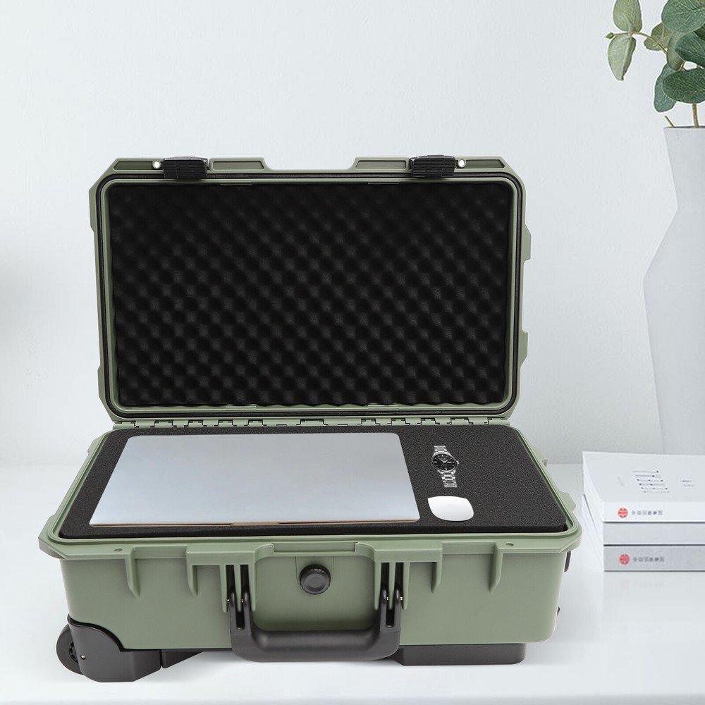 22" Camera Hard Case Protective Roller Waterproof Camera Carrying Case w/Foam