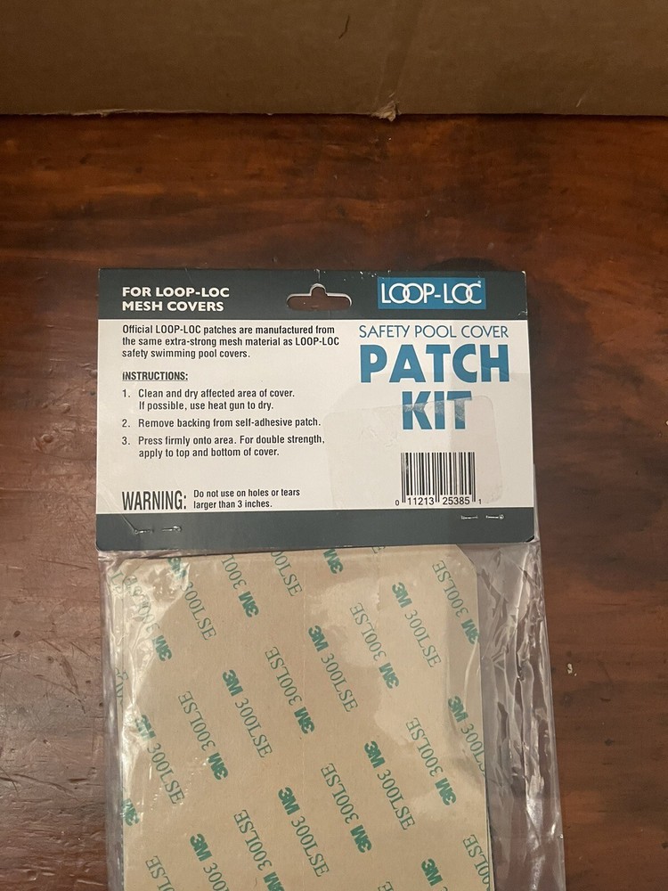 Loop-Loc Safety Pool Cover Patch Kit for Black Mesh Covers - 3 Pack