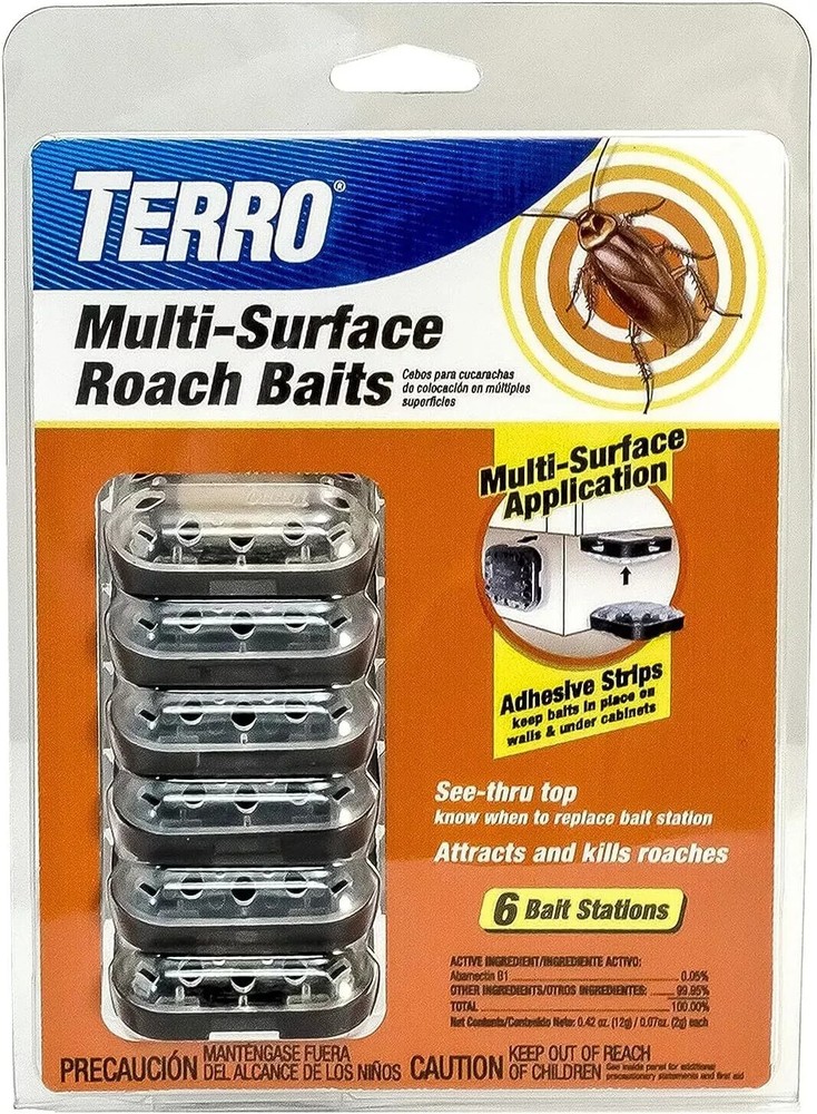 TERRO T500 Indoor Multi-Surface Roach Killing Bait Cockroach Killer - 6 Bait...