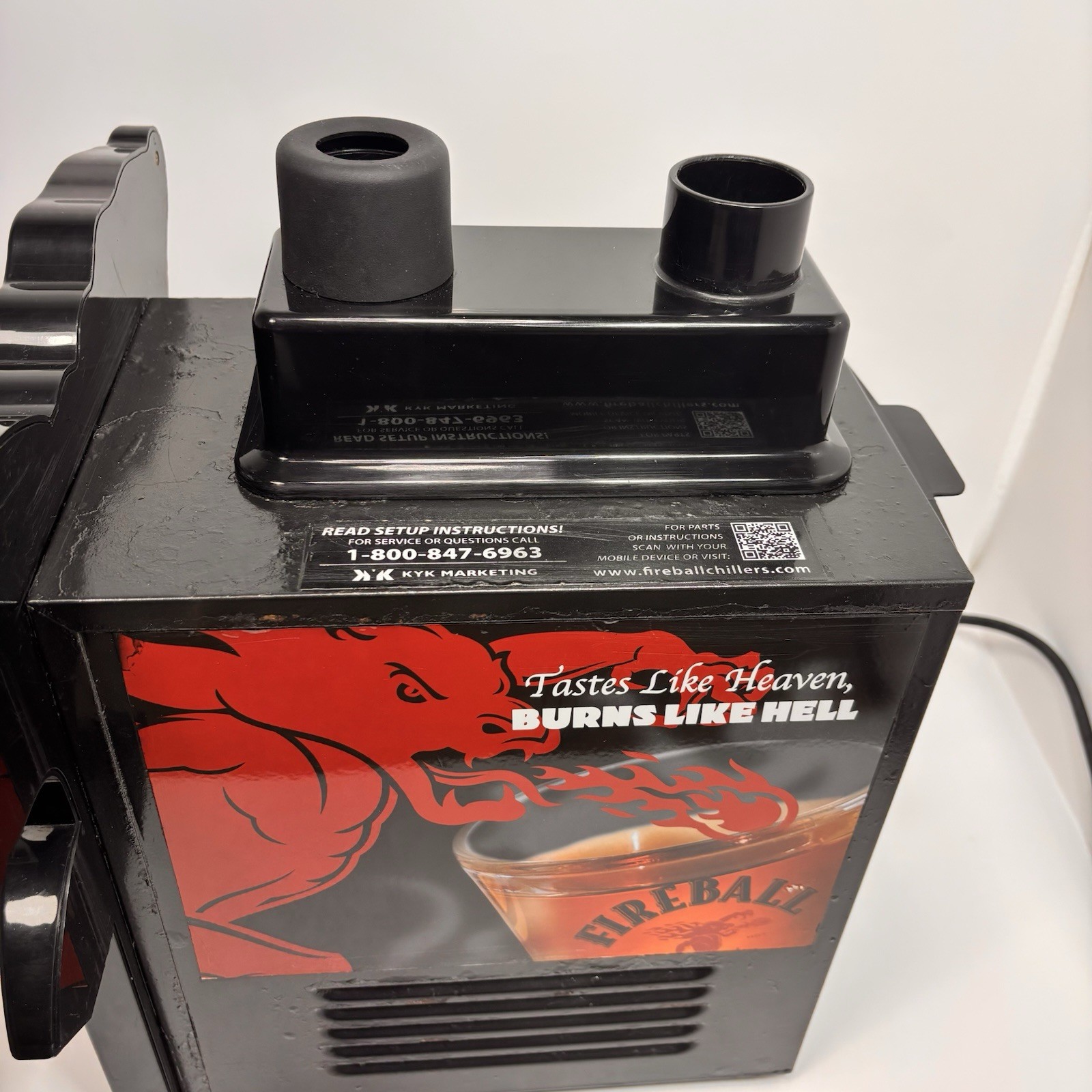 Fireball Whiskey Double Shot Chiller Refrigerated Beverage Dispenser LED Lights