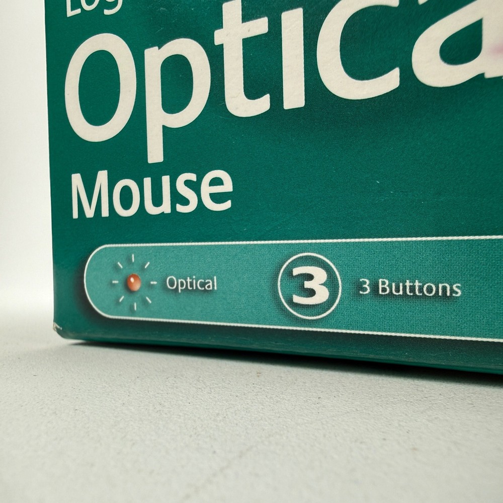 Logitech Optical 3 Button Mouse PC Mac 931145-0403 Vintage Computing NOS