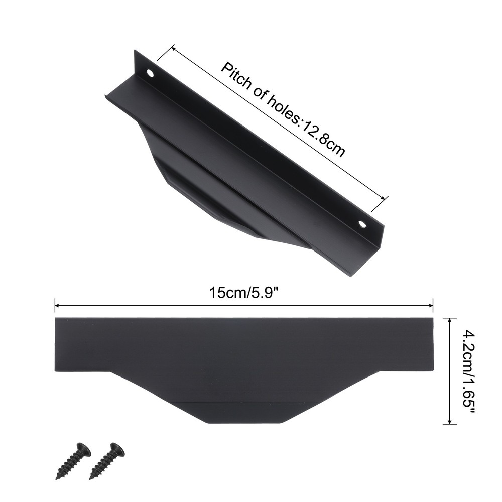 10 Pack Finger Edge Pull Cabinet Pulls Finger Pulls 128mm Hole Diameter Black