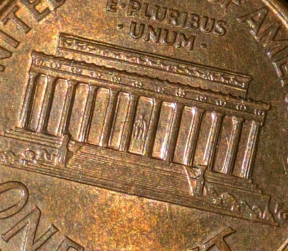1998 1c Memorial Cent Uncirculated + Details Stiff Collar Error Misaligned Dies