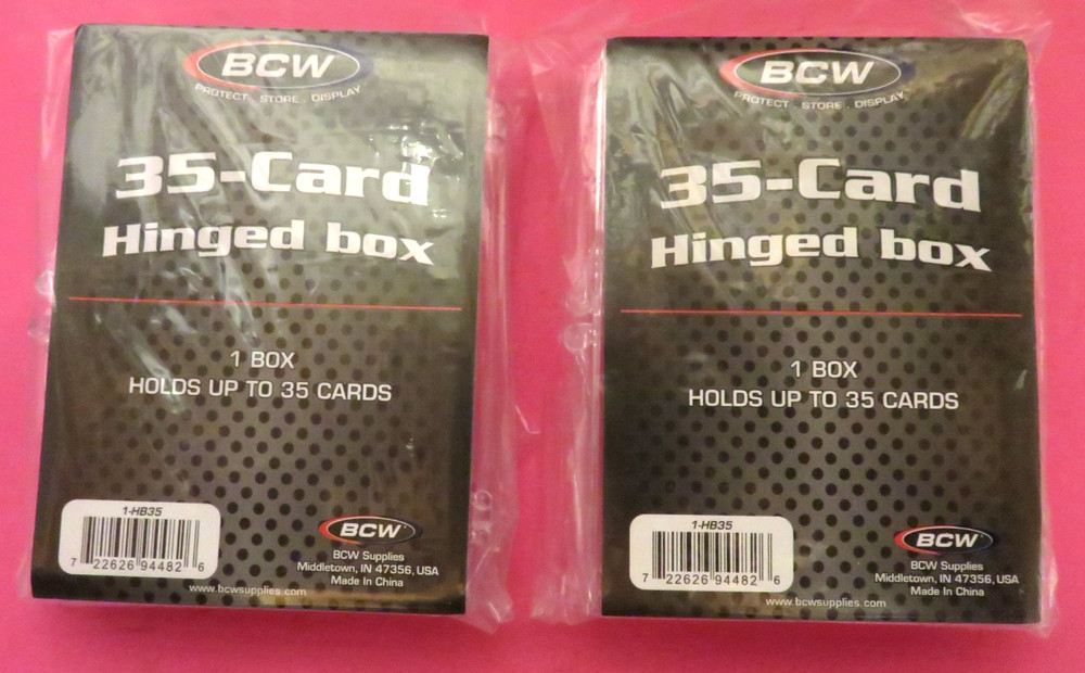 2 packs of BCW 35 Card Hinged Boxes, 1 Box per package 2 total single boxes