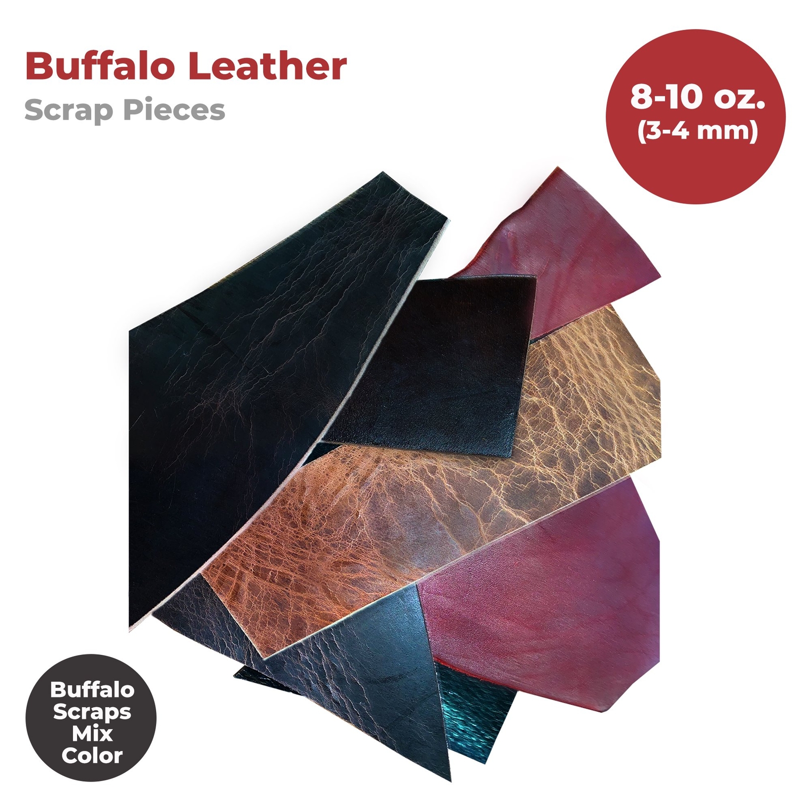 ELW Vegetable & OilTanned Leather Scraps 2-15 oz (1.4-6mm) 1-30 lb Sizes