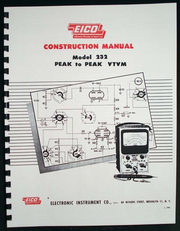 EICO 232 Peak-to-peak VTVM  Construction Manual