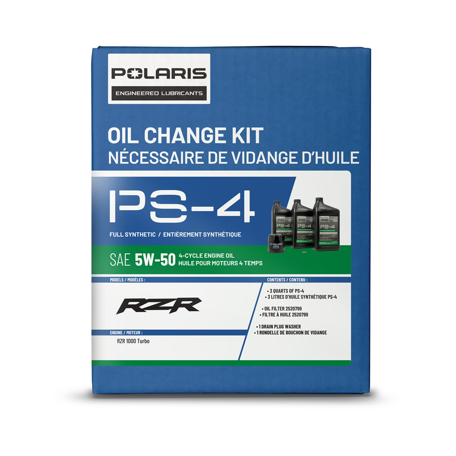 Polaris PS4 Oil Change Kit for Specific RZR Turbo and Pro XP & XP 4 Models With