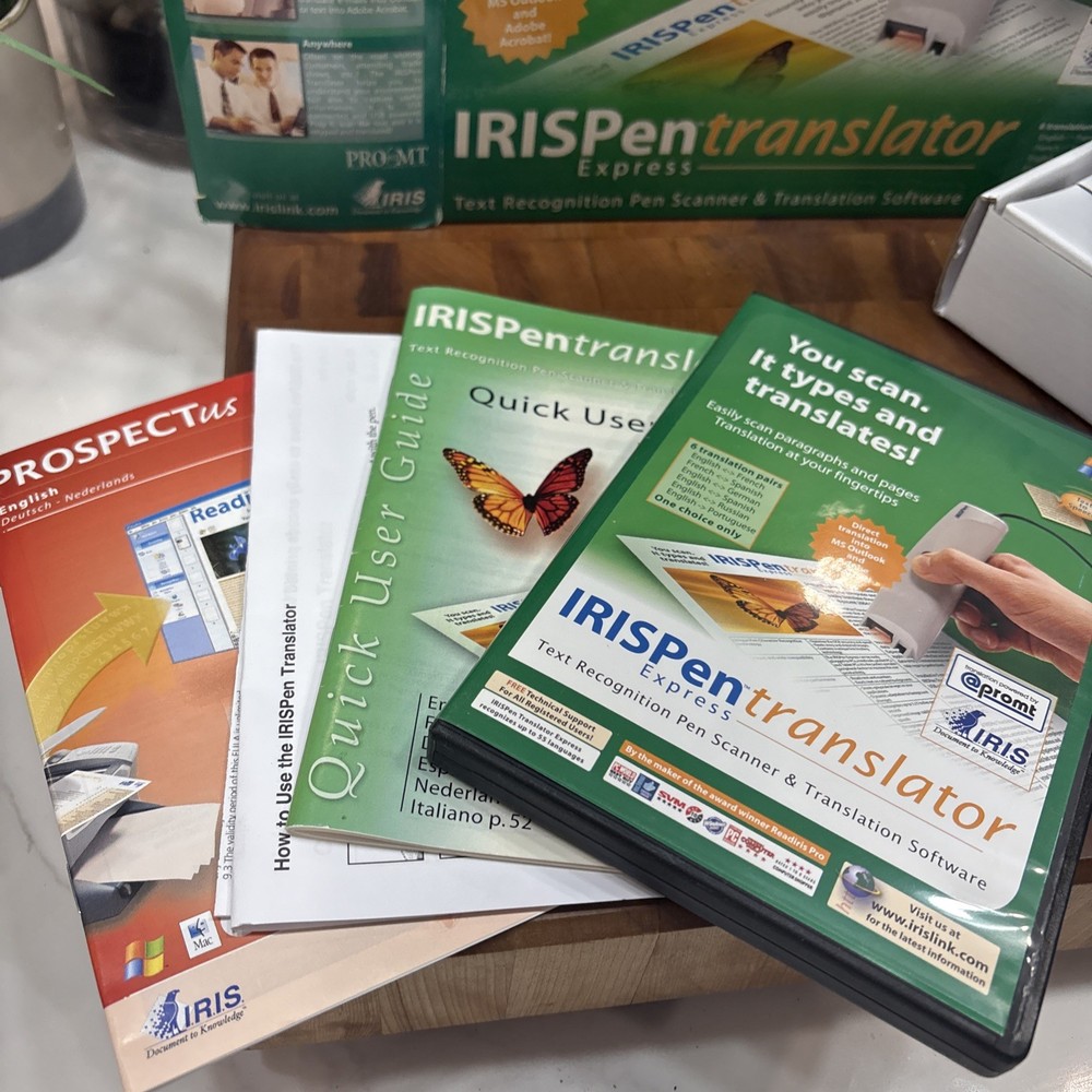 IRISPen Translator Express Scanner Pen w/ Box Software Manuals