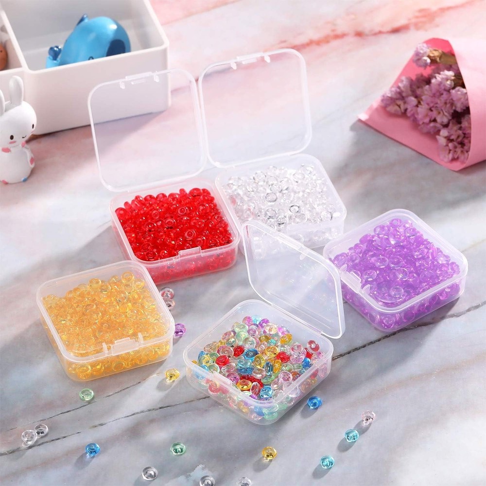 Durable Hinged Lid Craft Storage Boxes - Perfect for Beads & Small Items
