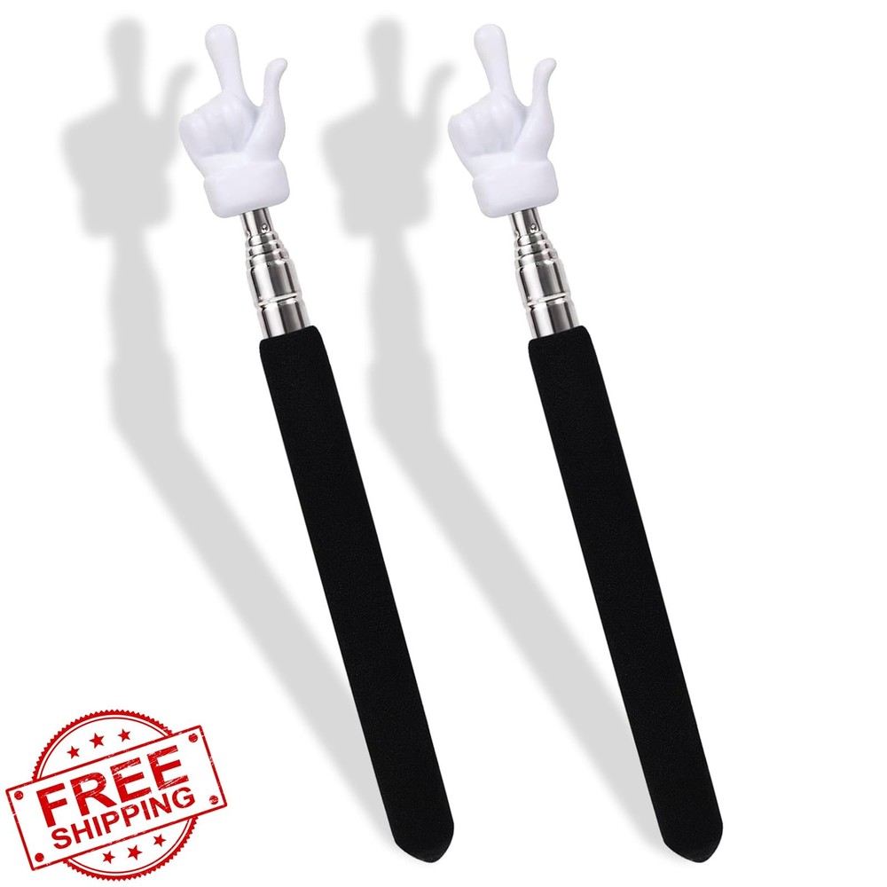 HungGato 2pc Retractable Teacher Pointer Stick Black