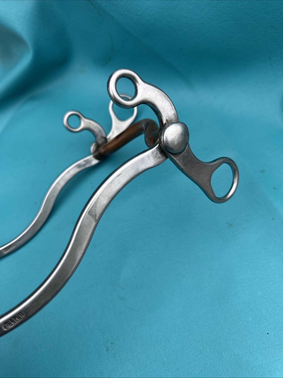 ED SIMS Maker Mark 5” Copper Mouth- Swinging Curb Bit SS Shanks Rare!