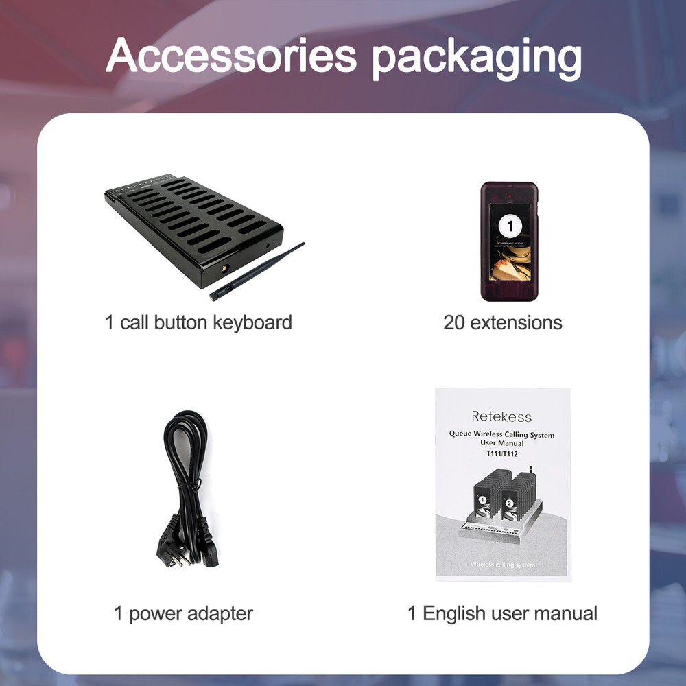 T112 Restaurant 20 Coaster Pagers Wireless Paging Queuing Calling System Hotel