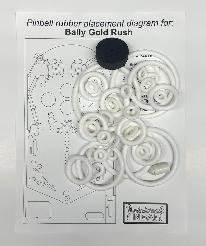1966 Bally Gold Rush Pinball Machine Rubber Ring Kit