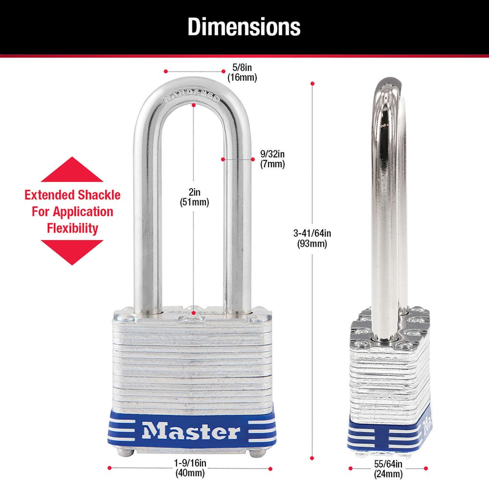 Master Lock Laminated Steel Double Locking Padlock (3DLH) FS