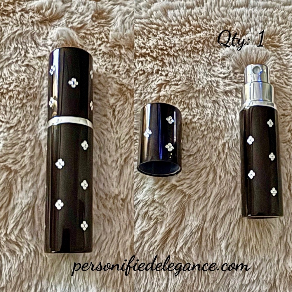 NEW Mini Travel Refillable Black Crystal Perfume Atomizer 5mL