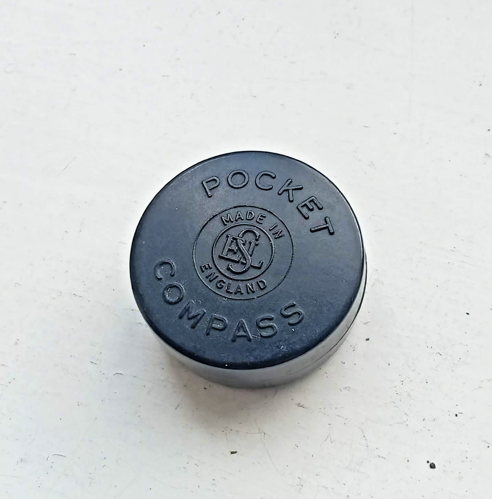Vintage Pocket Compass in Black Bakelite Case