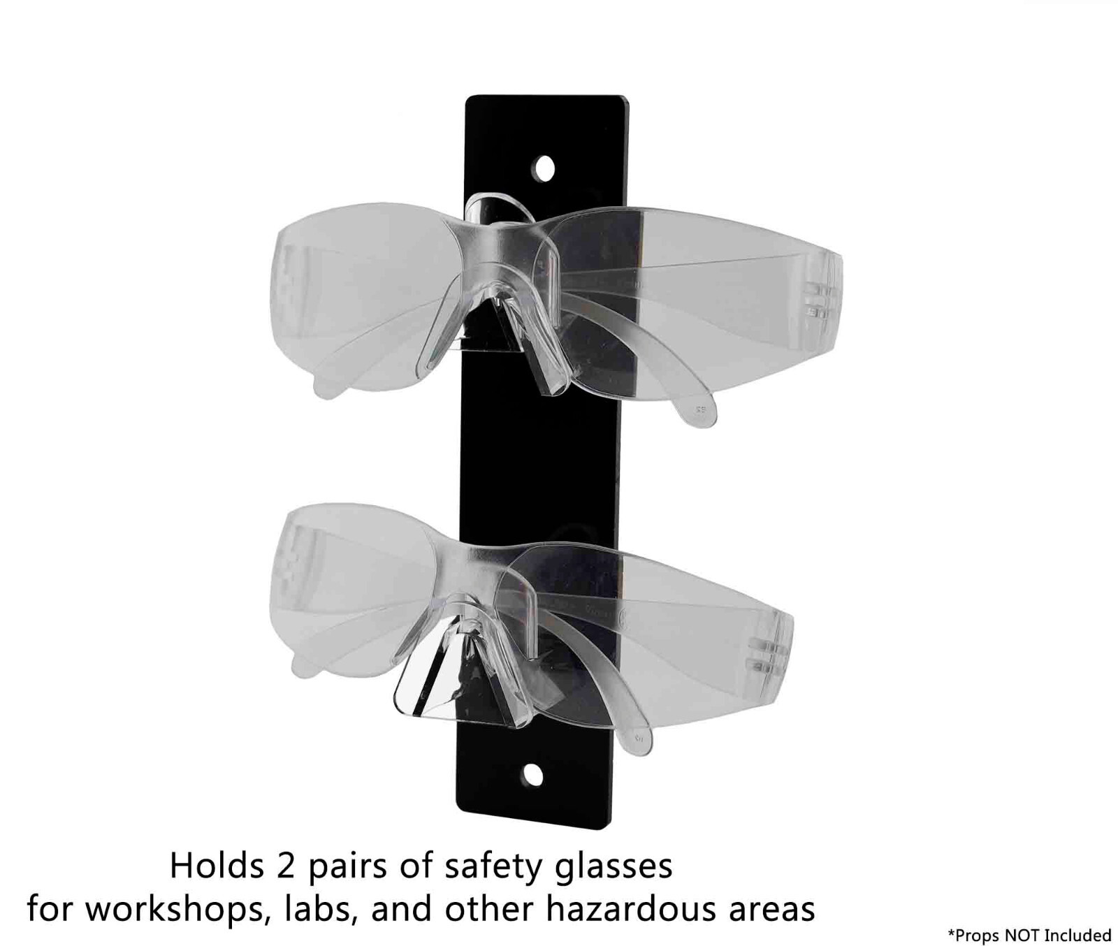 2 Tier Sunglasses Eyeglasses Wall Display Rack with Black Back Glasses Organizer