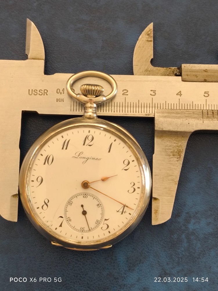 Longines Antique Silver Poсket Watch 48 mm working