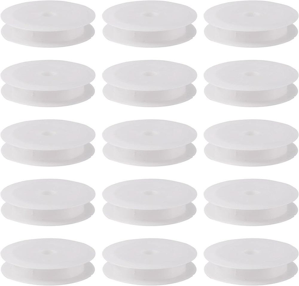50Pcs Empty Plastic Wire Spools 2.64" in Diameter Thread Bobbins for Beading Wir