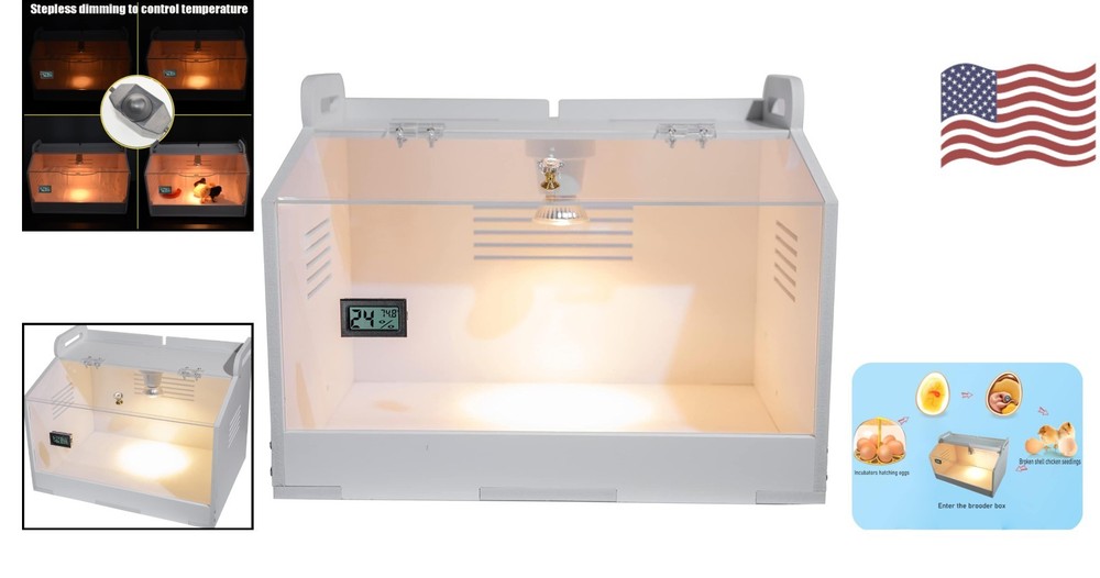 Intelligent Chicken Brooder Box with Temperature Display – Compact & Durable