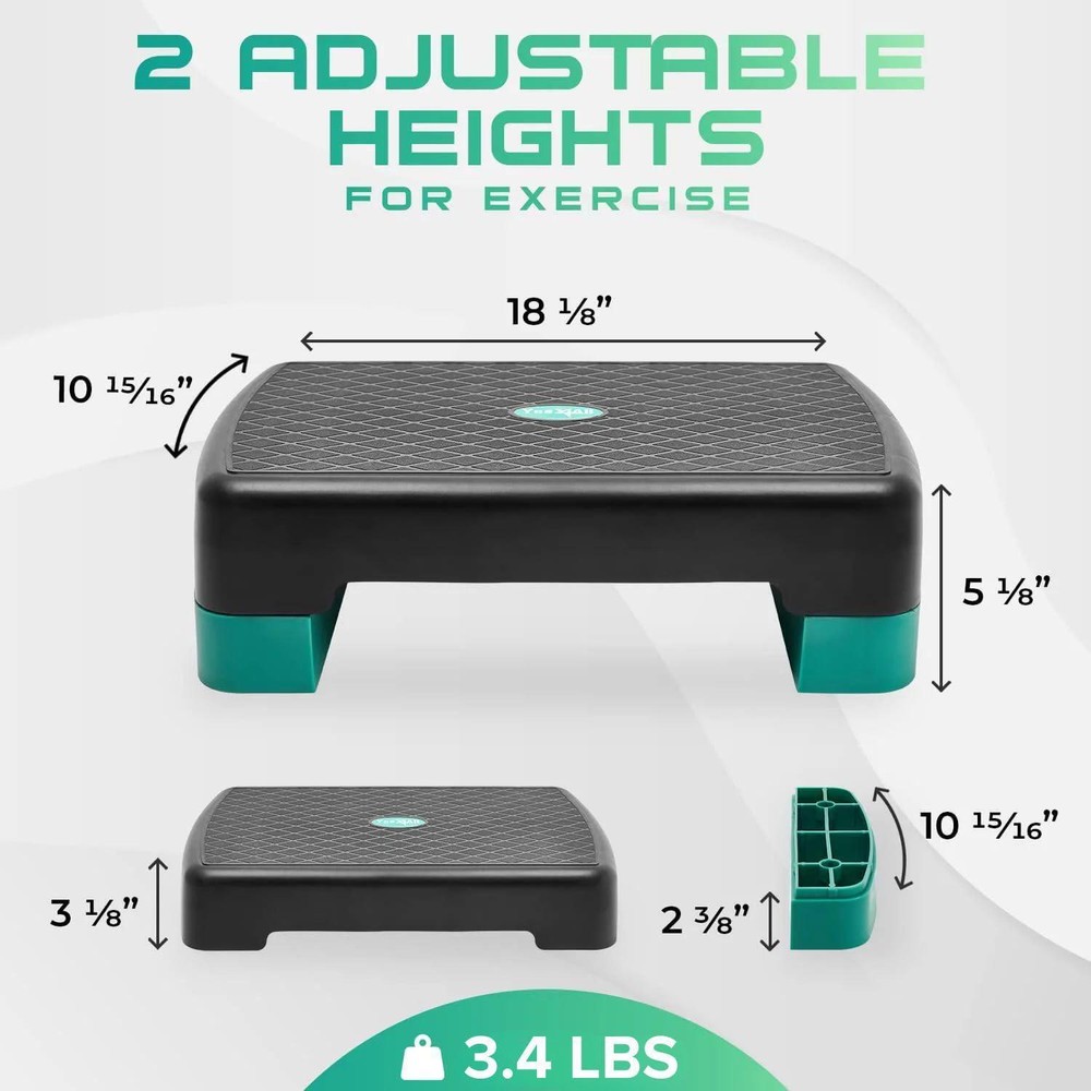 Yes4All 18.9 Aerobic Exercise Step Platform With 2 Risers, Adjustable Height 3