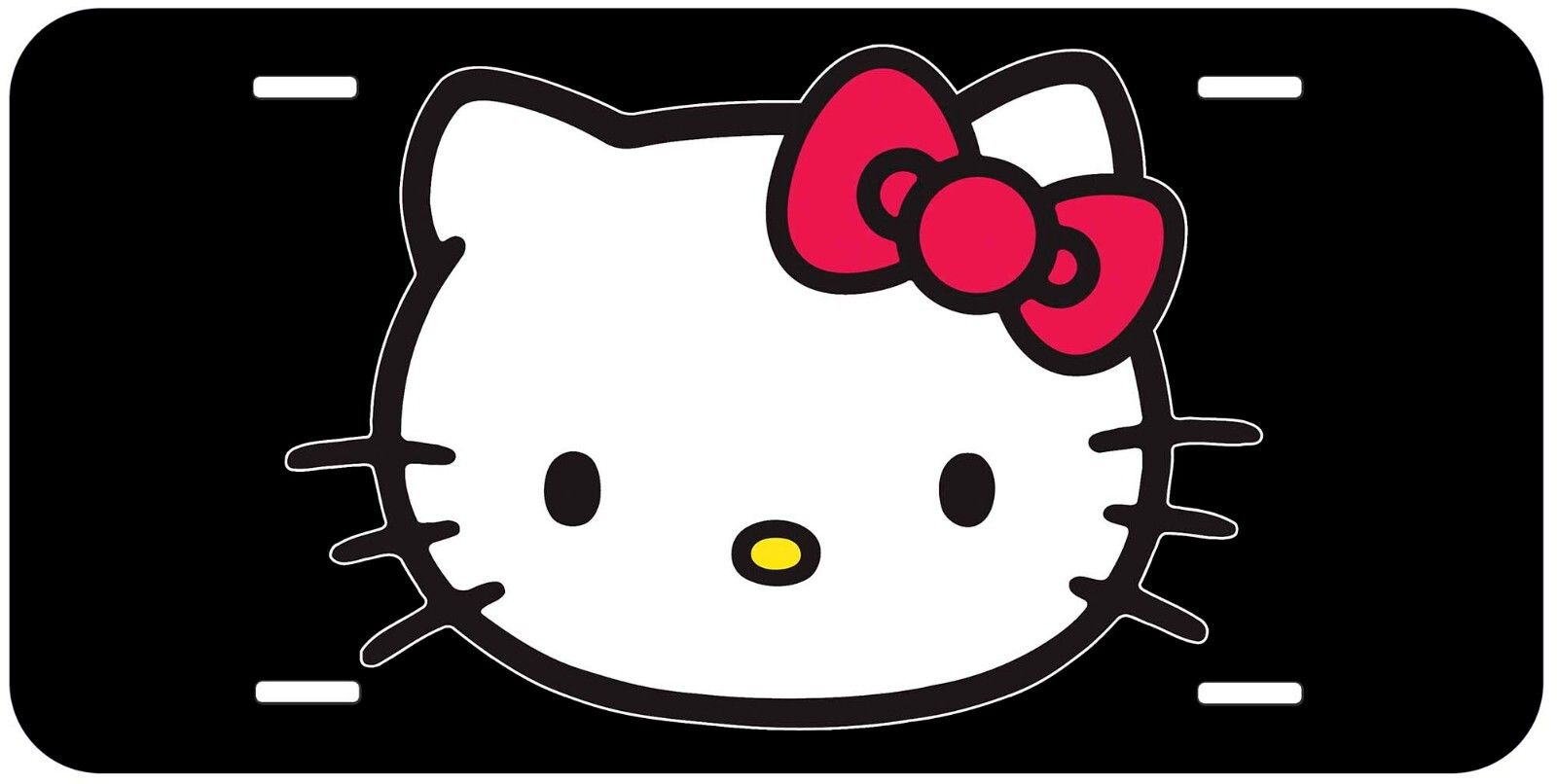 Hello Kitty Black Aluminum Car Tag License Plate HK12