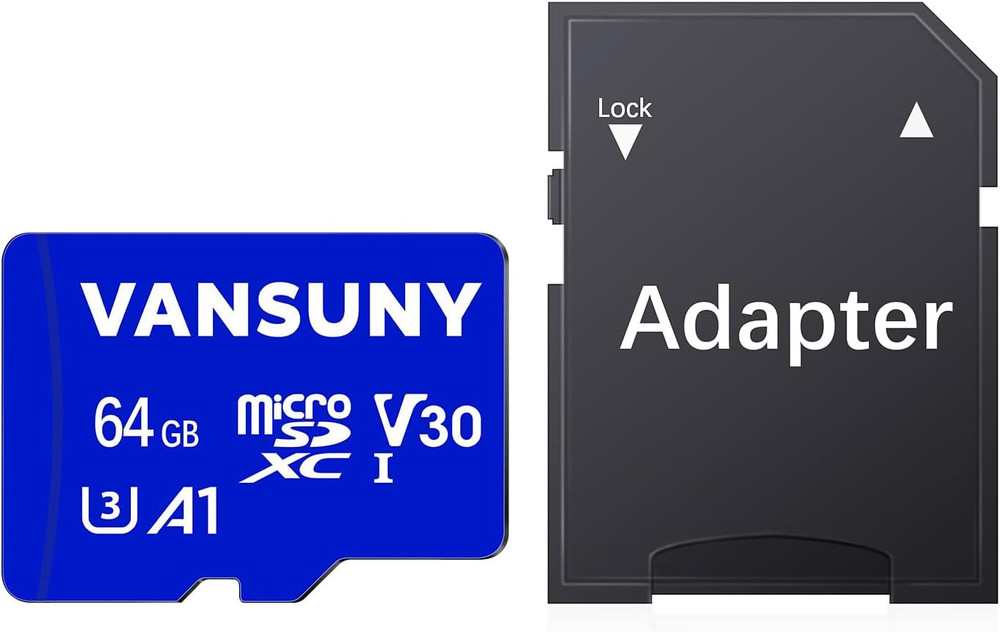 Micro SD Card 64GB Microsdxc Memory Card with SD Adapter A1 App Performance V30