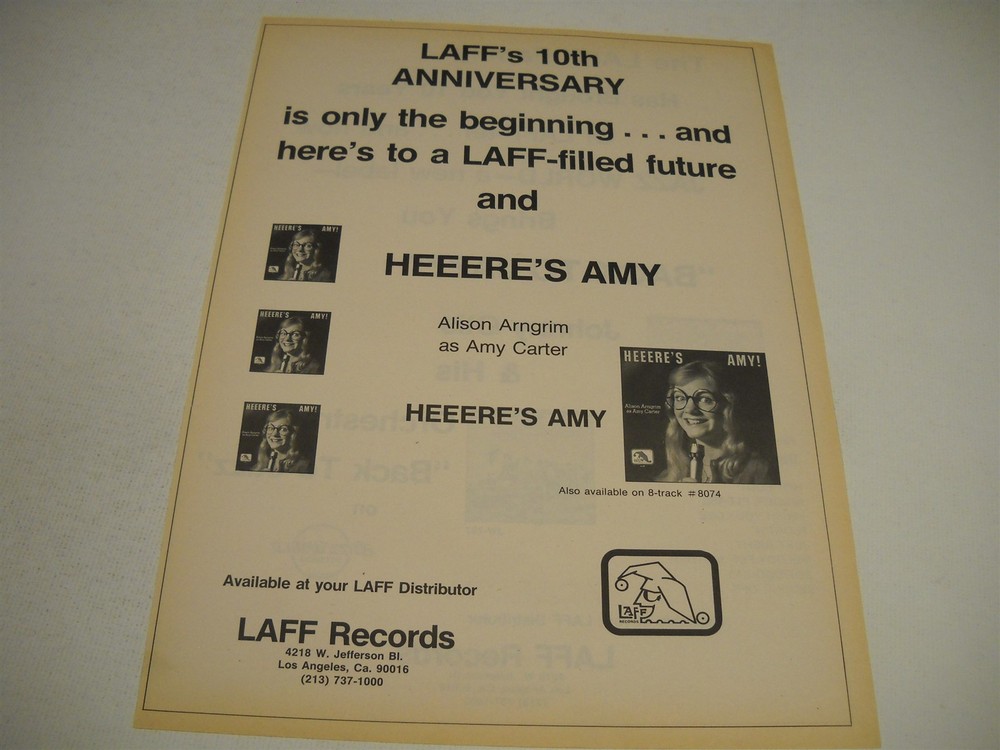 ALISON ARNGRIM as Amy Carter HEEERE'S AMY rare original 1977 Promo Display Ad