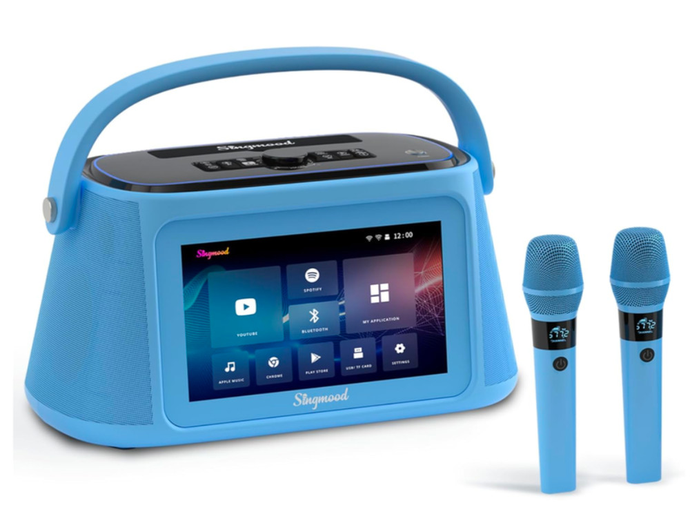 Portable Karaoke Machine for Adults Lyrics Display Screen 2 Wireless Microphone
